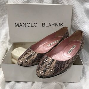 Manolo Blahnik snakeskin flats
